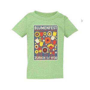 NWT Vintage Print "Blumenfest" Toddler Crew Neck T-shirt